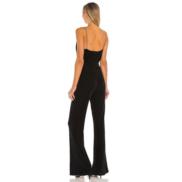 NEW! MISHA Moyra black vneck cocktail pantsuit jumpsuit US 4 $253 - Picture 5 of 11